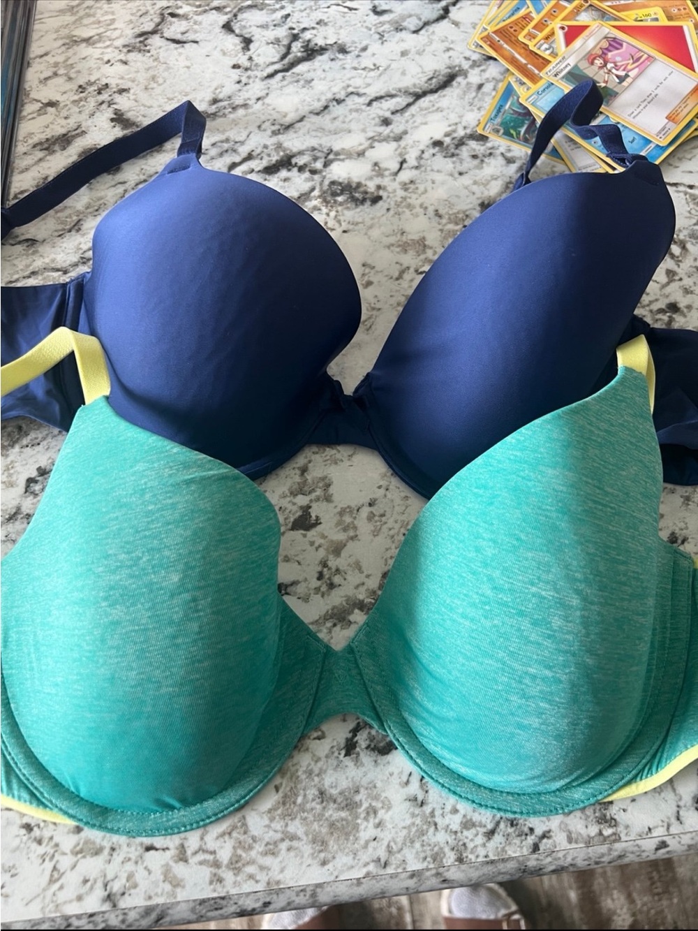 Victoria's Secret Navy and Aqua Padded Bras Duo